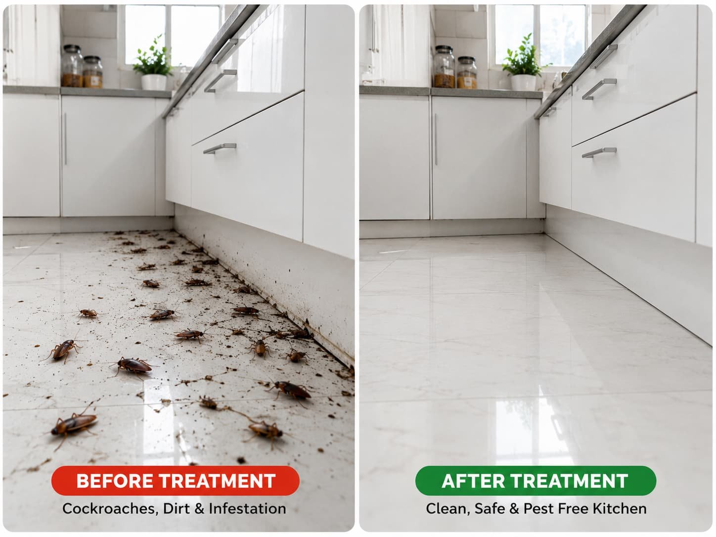 Kitchen cockroach removal treatment in a Hyderabad apartment